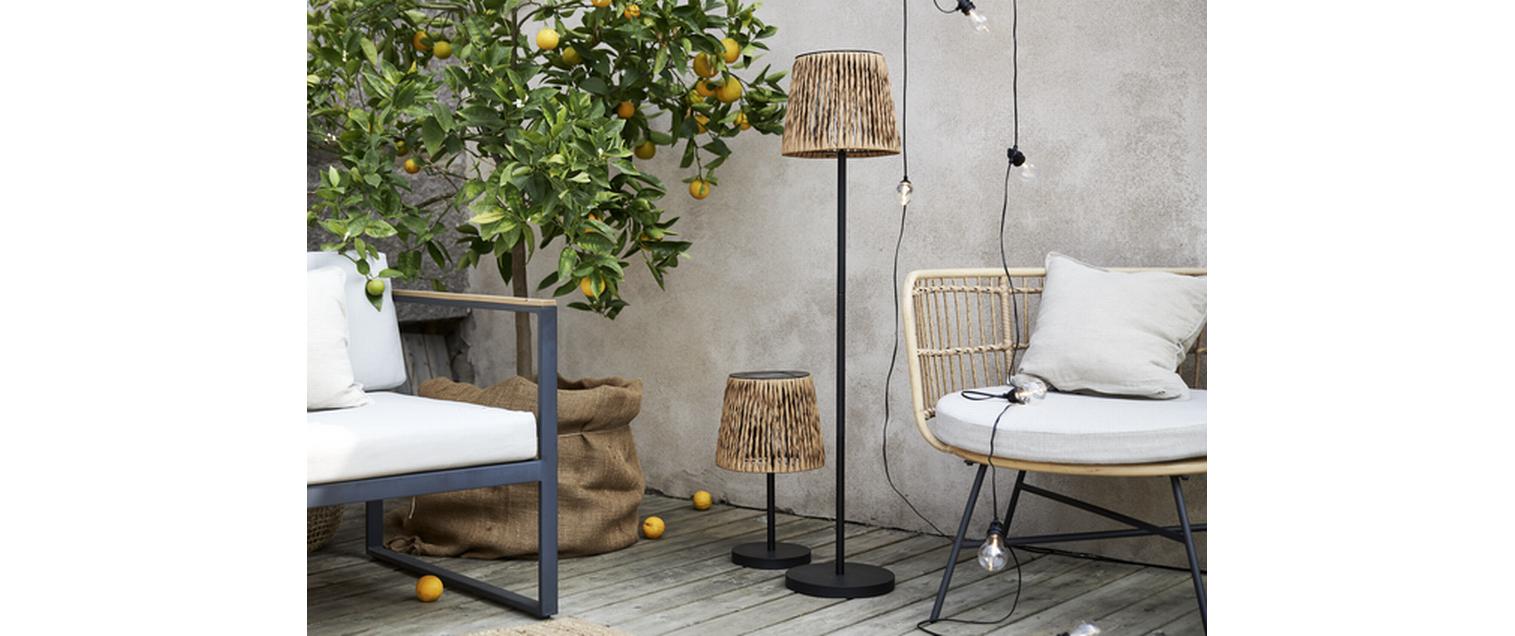 Star Trading Tischleuchte Solar Cesta, 48 cm, Braun/Schwarz