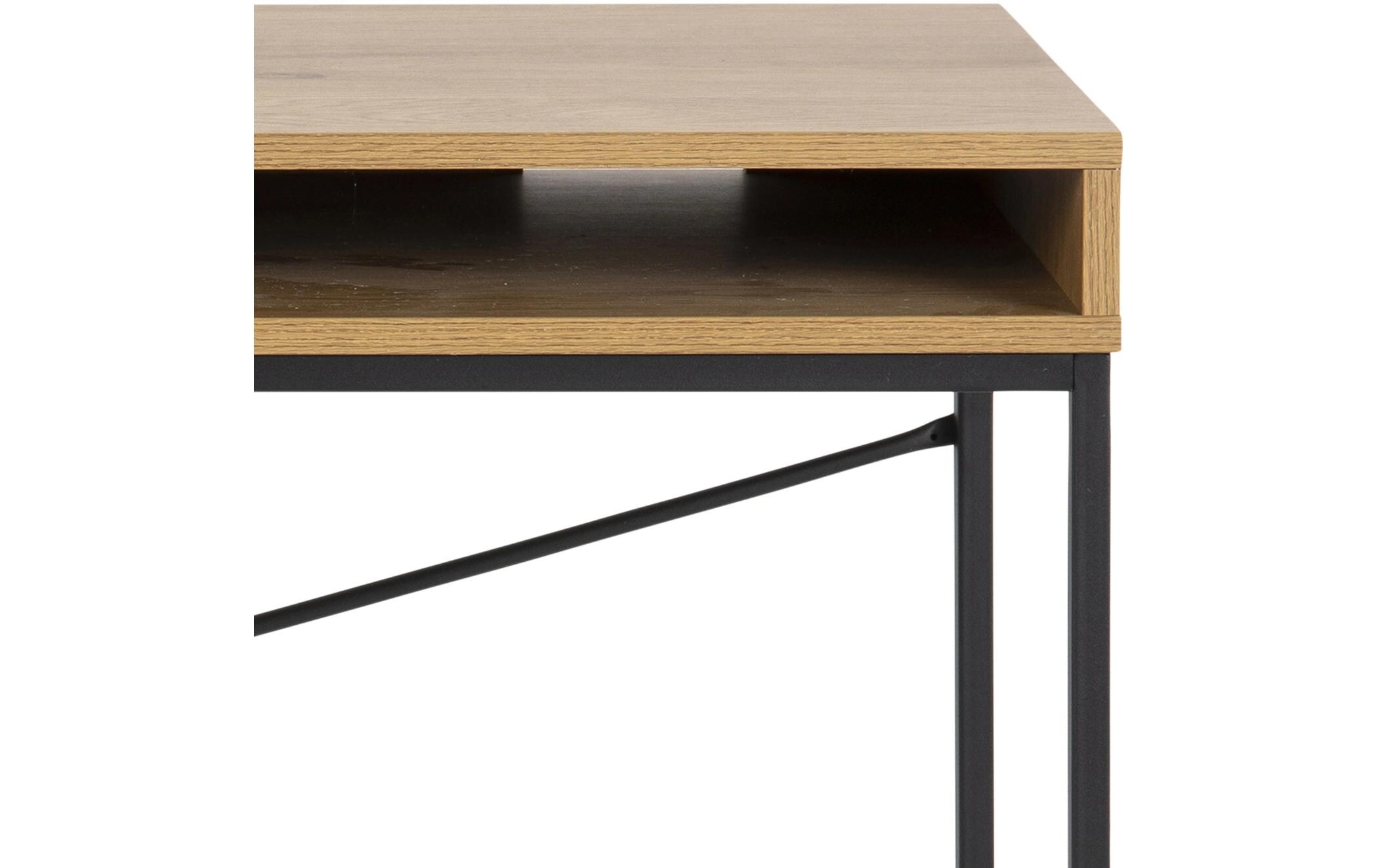 AC Design Tisch Seaford, Schwarz matt / Wildeiche matt