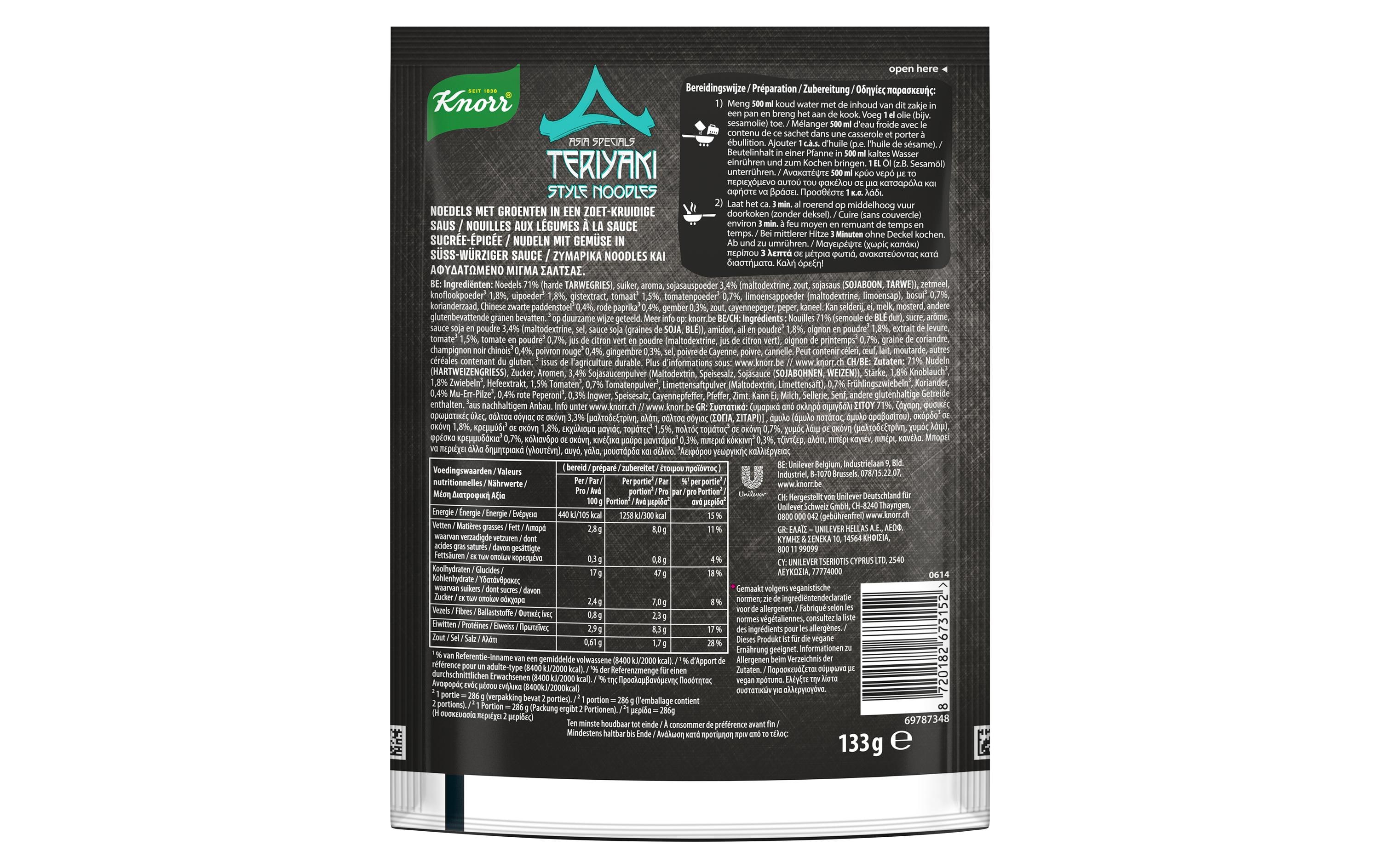 Knorr Asia Specials Teriyaki Style Noodles 2 Portionen