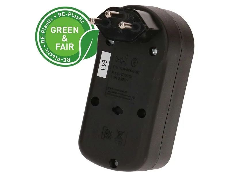 Max Hauri Mehrfachstecker ADAPT 2x Typ 13 drehbar Schalter Green+Fair Max Hauri Mehrfachstecker ADAPT 2x Typ 13 drehbar Schalter Green+Fair