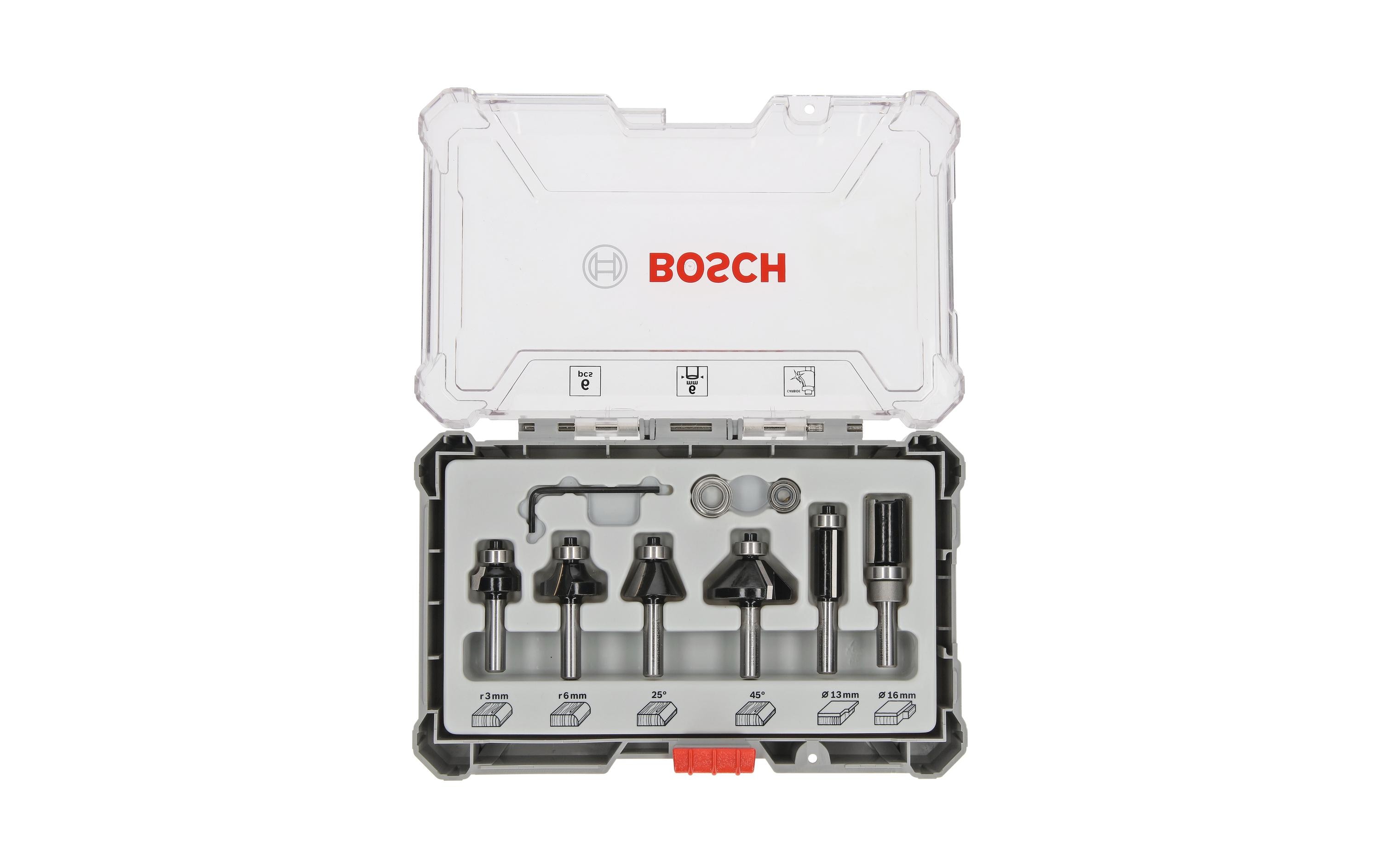 Bosch Professional Fräserset 6-mm-Schaft, 6-teilig