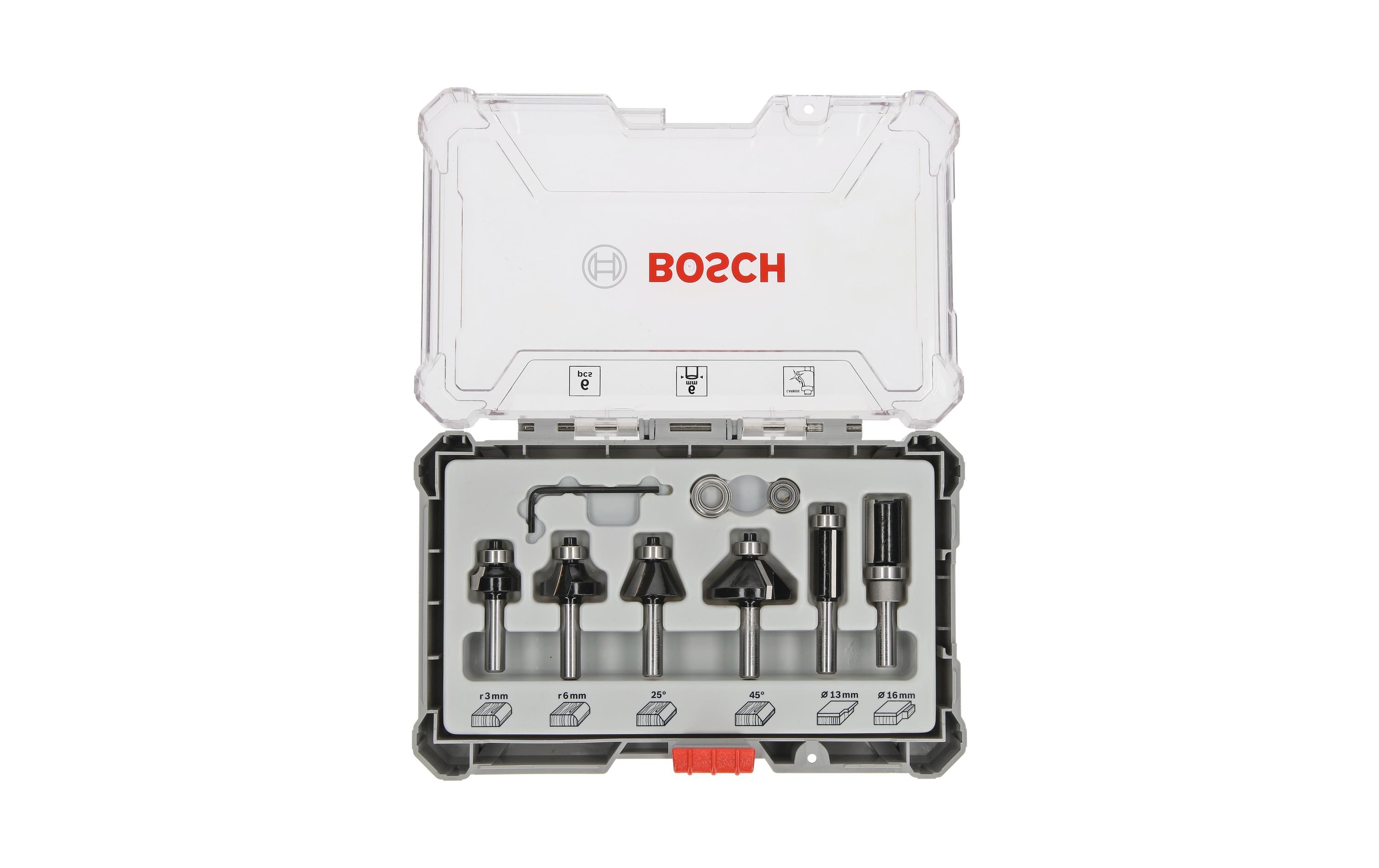Bosch Professional Fräserset 6-mm-Schaft, 6-teilig Bosch Professional Fräserset 6-mm-Schaft, 6-teilig