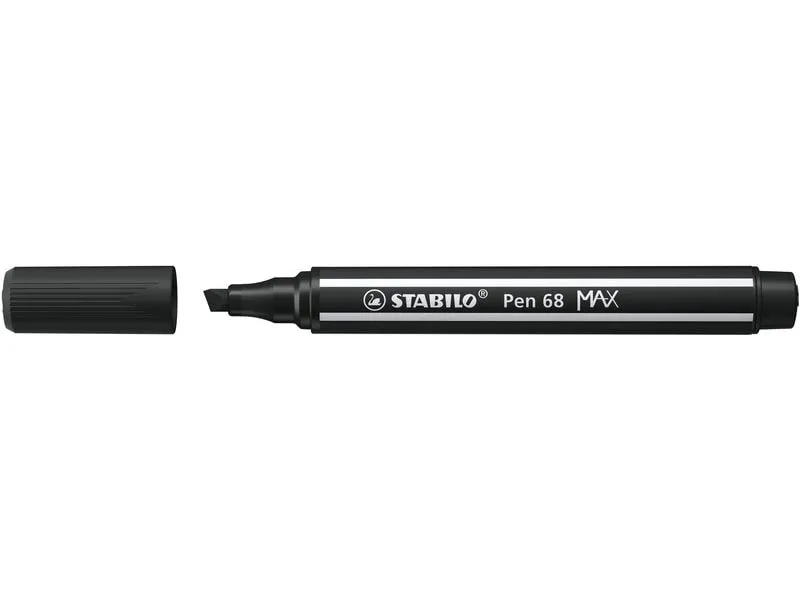 STABILO Filzstift Pen 68 MAX Schwarz, 5 Stück