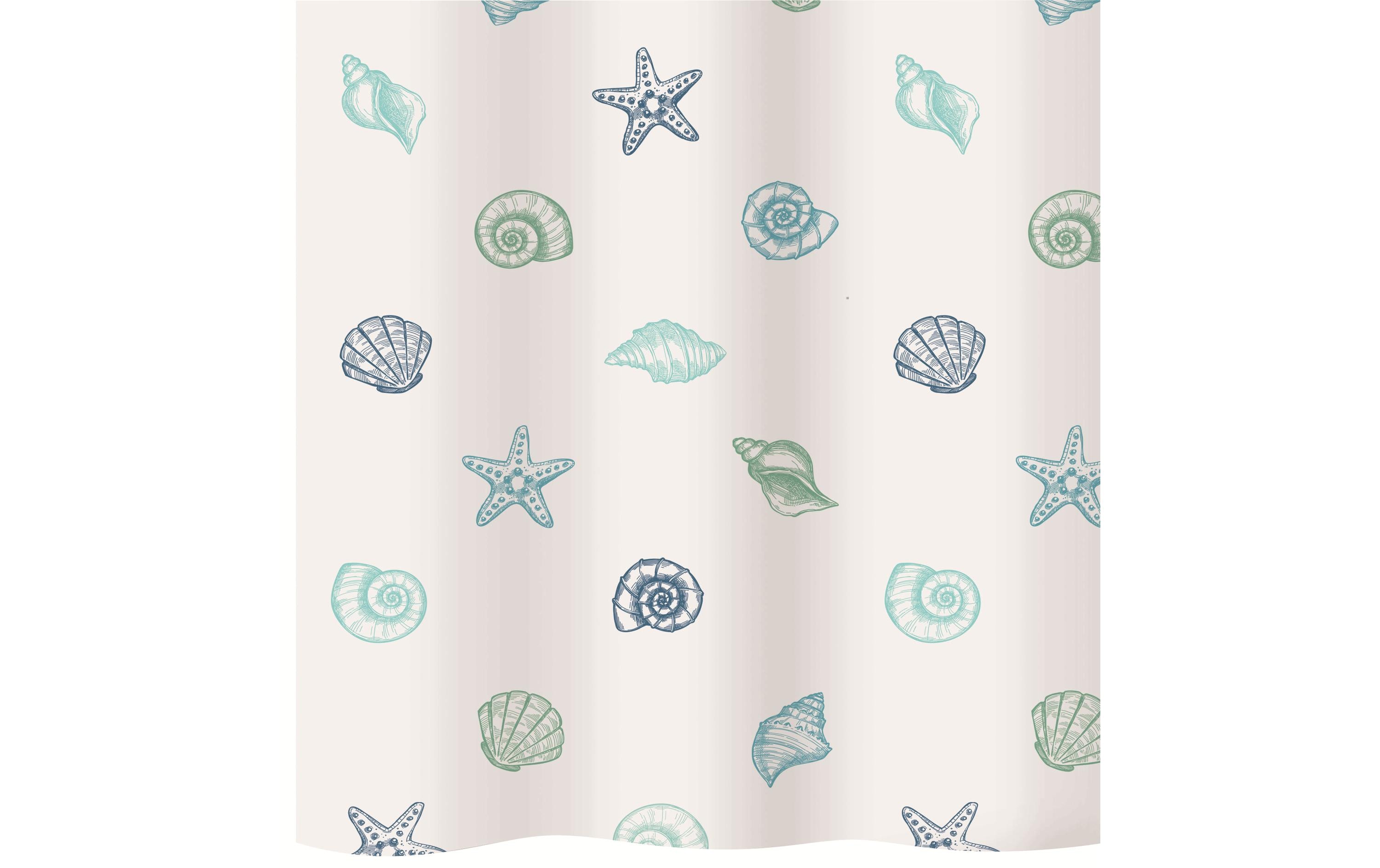 diaqua® Duschvorhang Mare 120 x 200 cm, Blau/Weiss