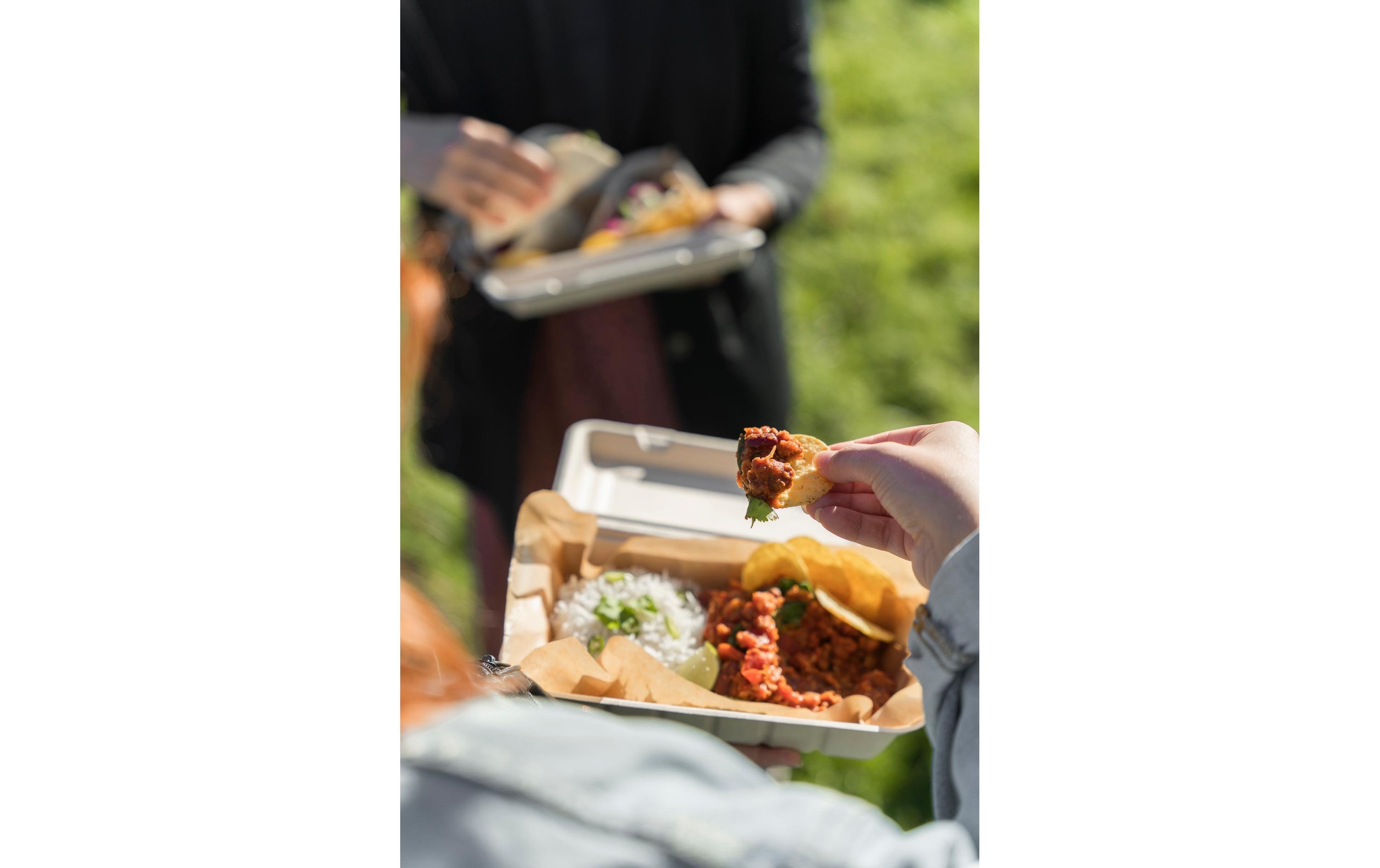 BioPak Menübox Hinged 600 ml Braun ungeteilt, 50 Stück