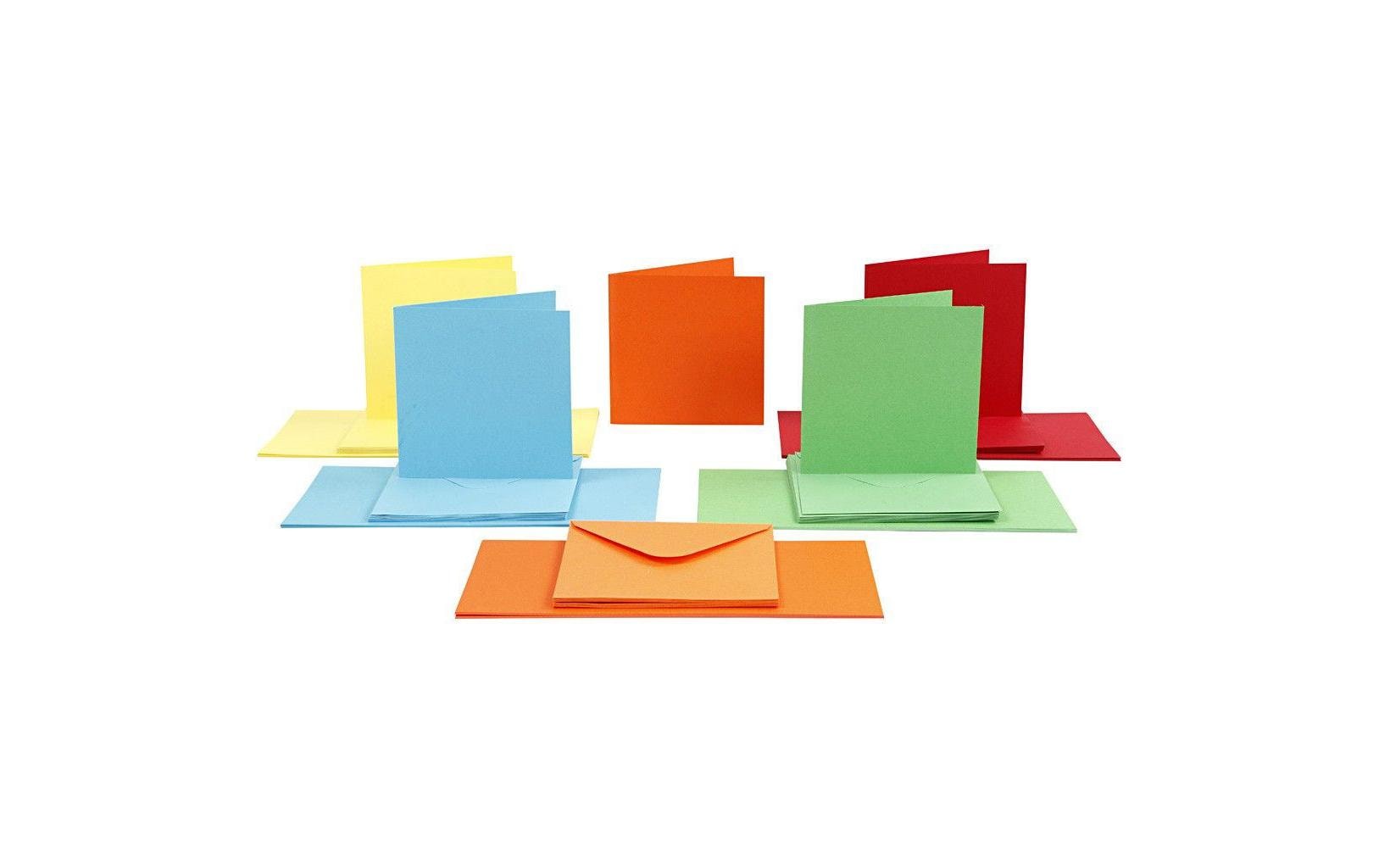 Creativ Company Blankokarte 15 x 15 cm 50 Sets, Mehrfarbig Creativ Company Blankokarte 15 x 15 cm 50 Sets, Mehrfarbig