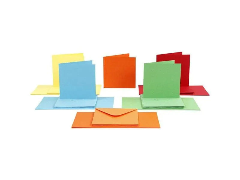 Creativ Company Blankokarte 15 x 15 cm 50 Sets, Mehrfarbig Creativ Company Blankokarte 15 x 15 cm 50 Sets, Mehrfarbig