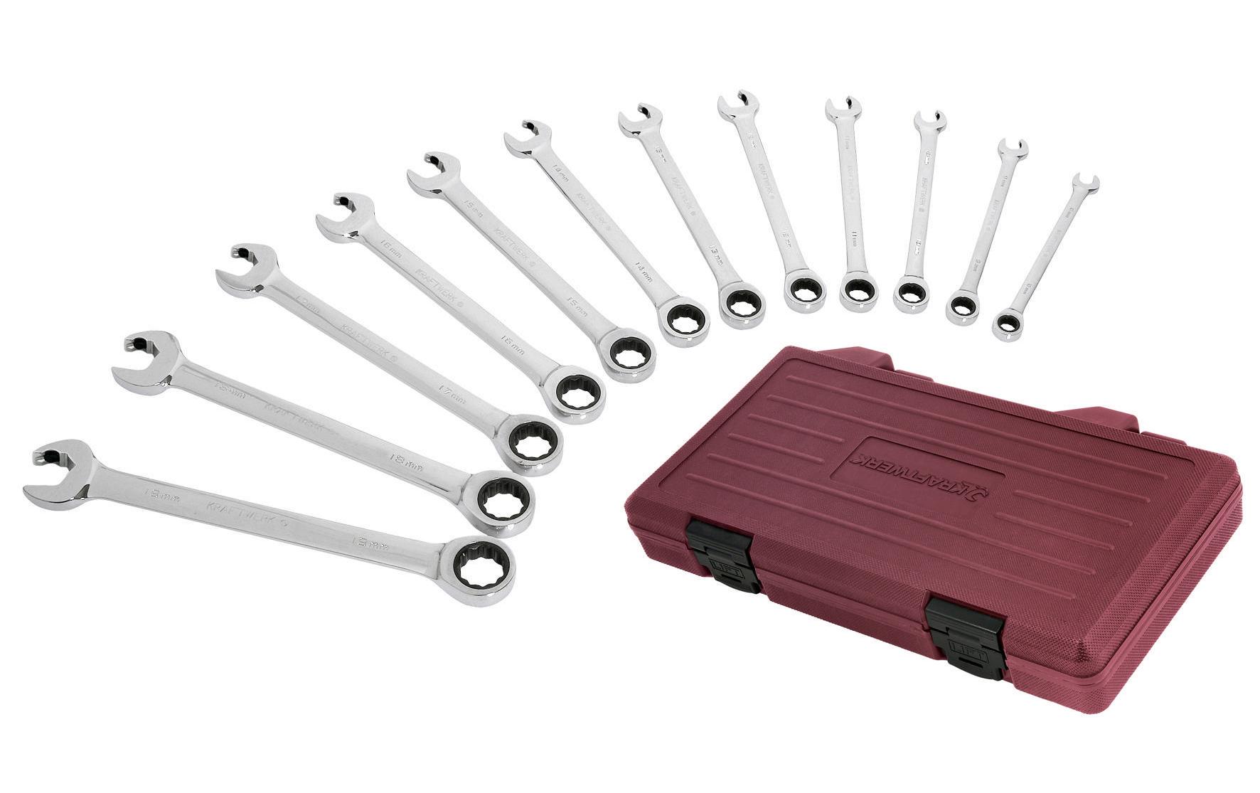 Kraftwerk Ratschen-Ringgabelschlüsselsatz D-CLICKCRAFT 12-teilig
