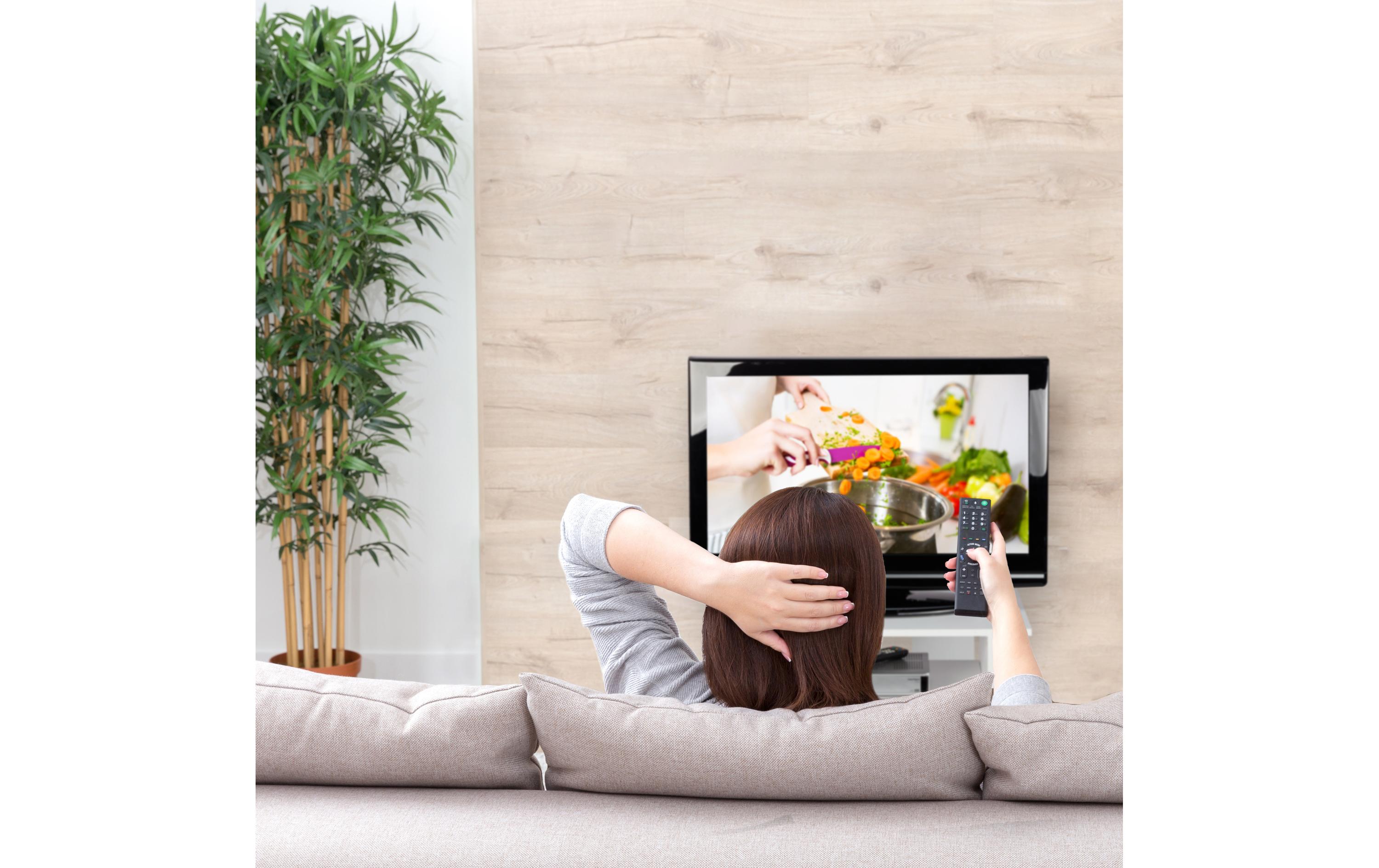 relaxdays TV-Möbel mit Rollen, 80 x 40 cm, Hellbraun