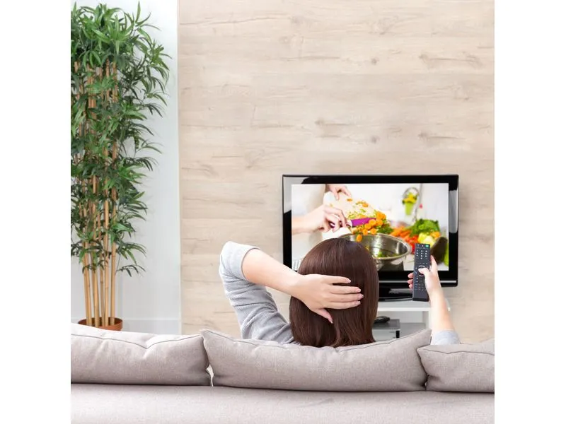relaxdays TV-Möbel mit Rollen, 80 x 40 cm, Hellbraun