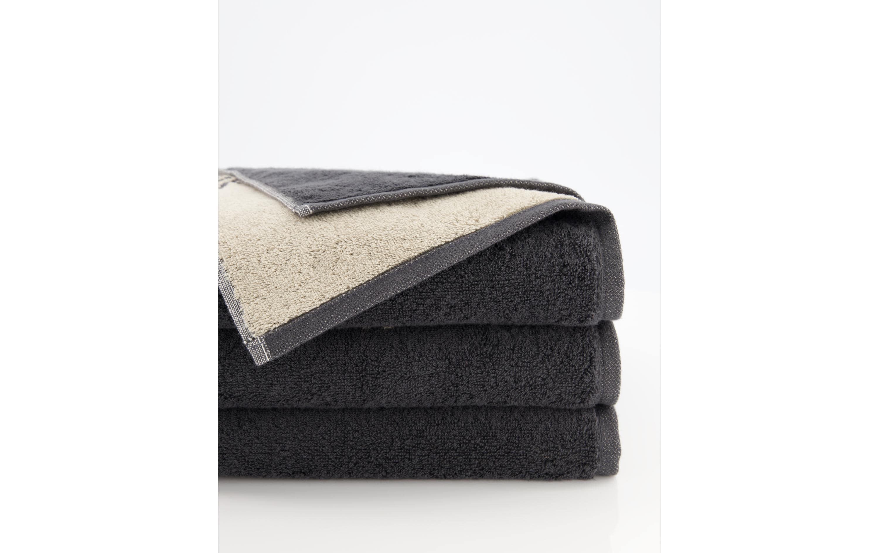 Cawö Handtuch Edition Allover 50 x 100 cm, Beige/Granit