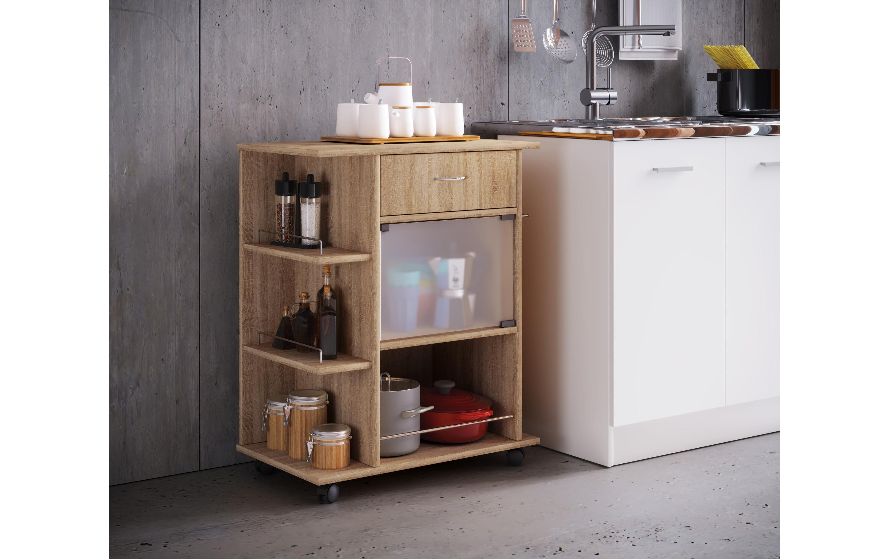 VCM Küchenwagen Pocis 65 x 80 x 39 cm, Sonoma-Eiche