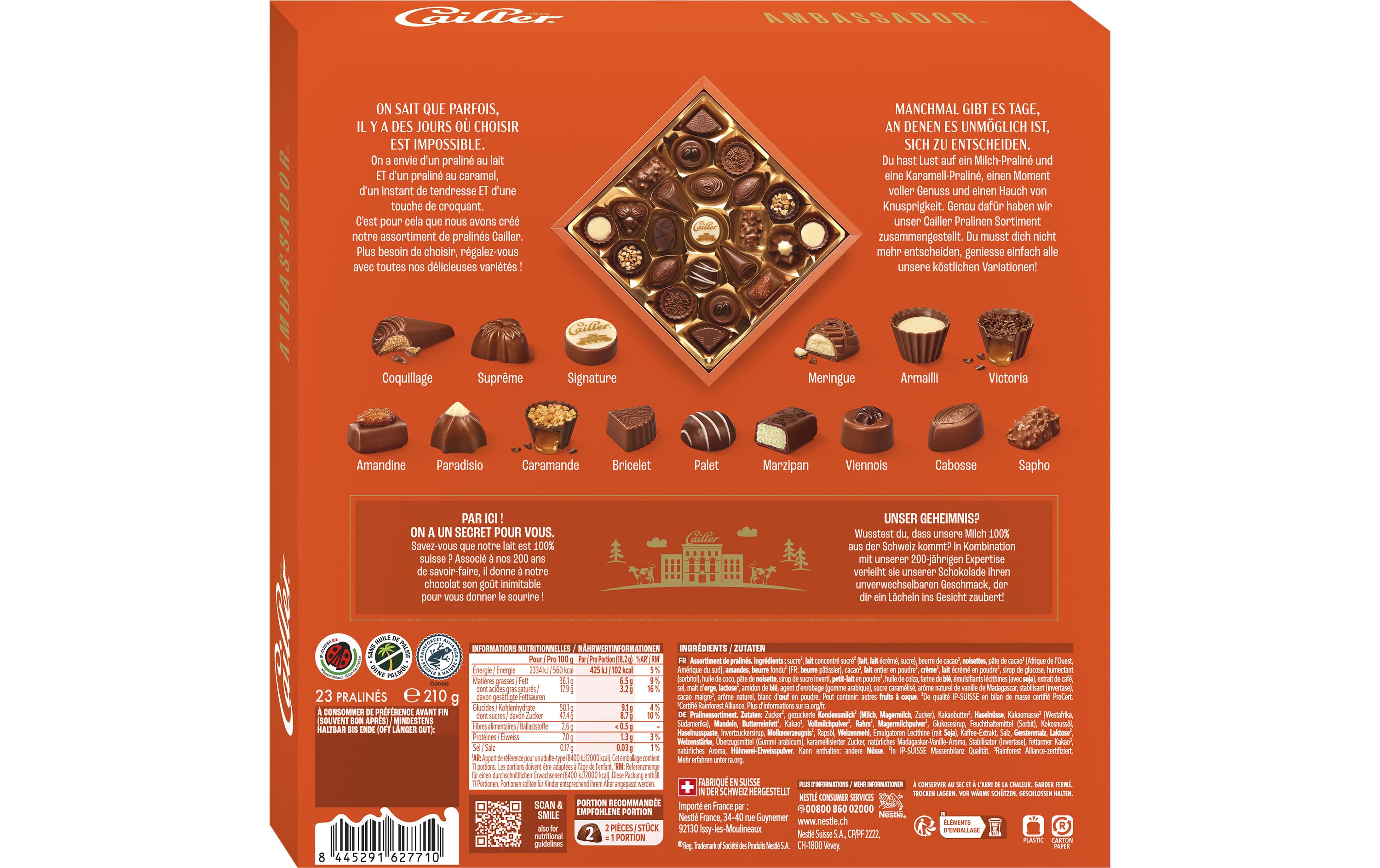 Cailler Pralinen Ambassador 210 g