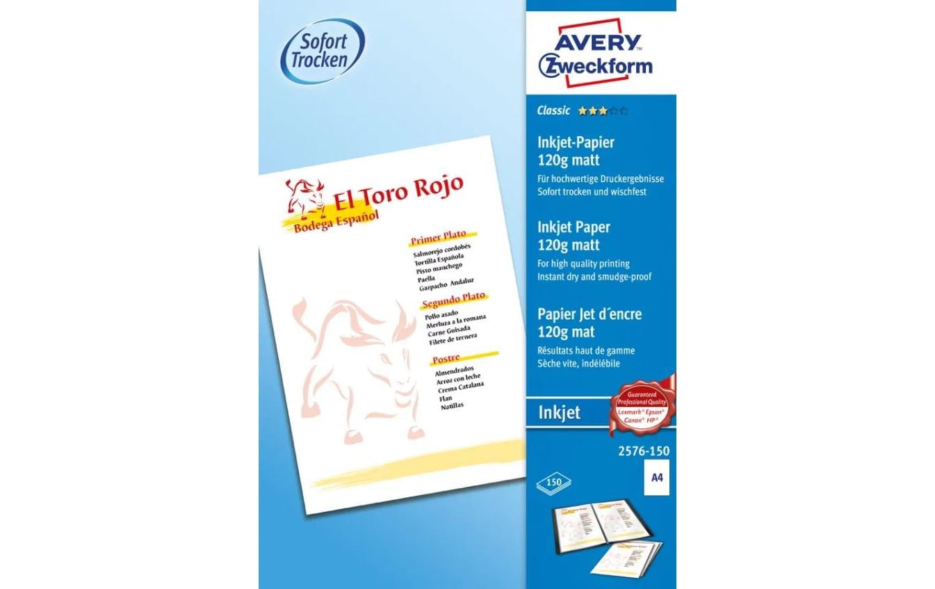 Avery Zweckform Fotopapier Classic Inkjet A4 150 Blatt