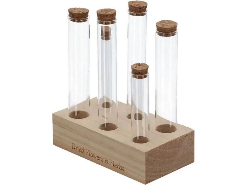 Esschert Design Vase Reagenzglas L 6 Gläser, 17.5 cm, Nature/Transparent Esschert Design Vase Reagenzglas L 6 Gläser, 17.5 cm, Nature/Transparent