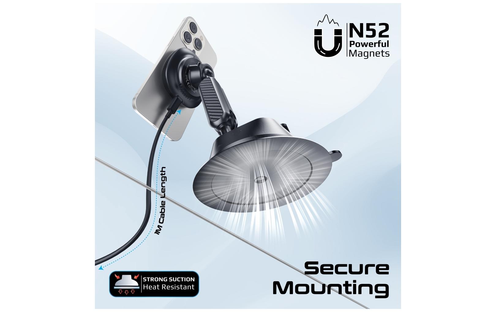 Promate Smartphone-Halterung FlexDrive Qi2