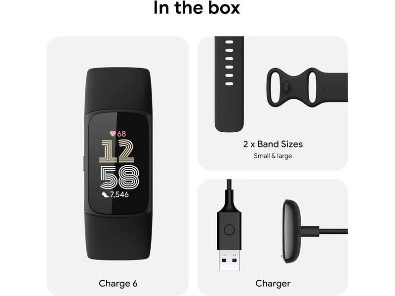 Google Fitbit Charge 6 Schwarz Google Fitbit Charge 6 Schwarz
