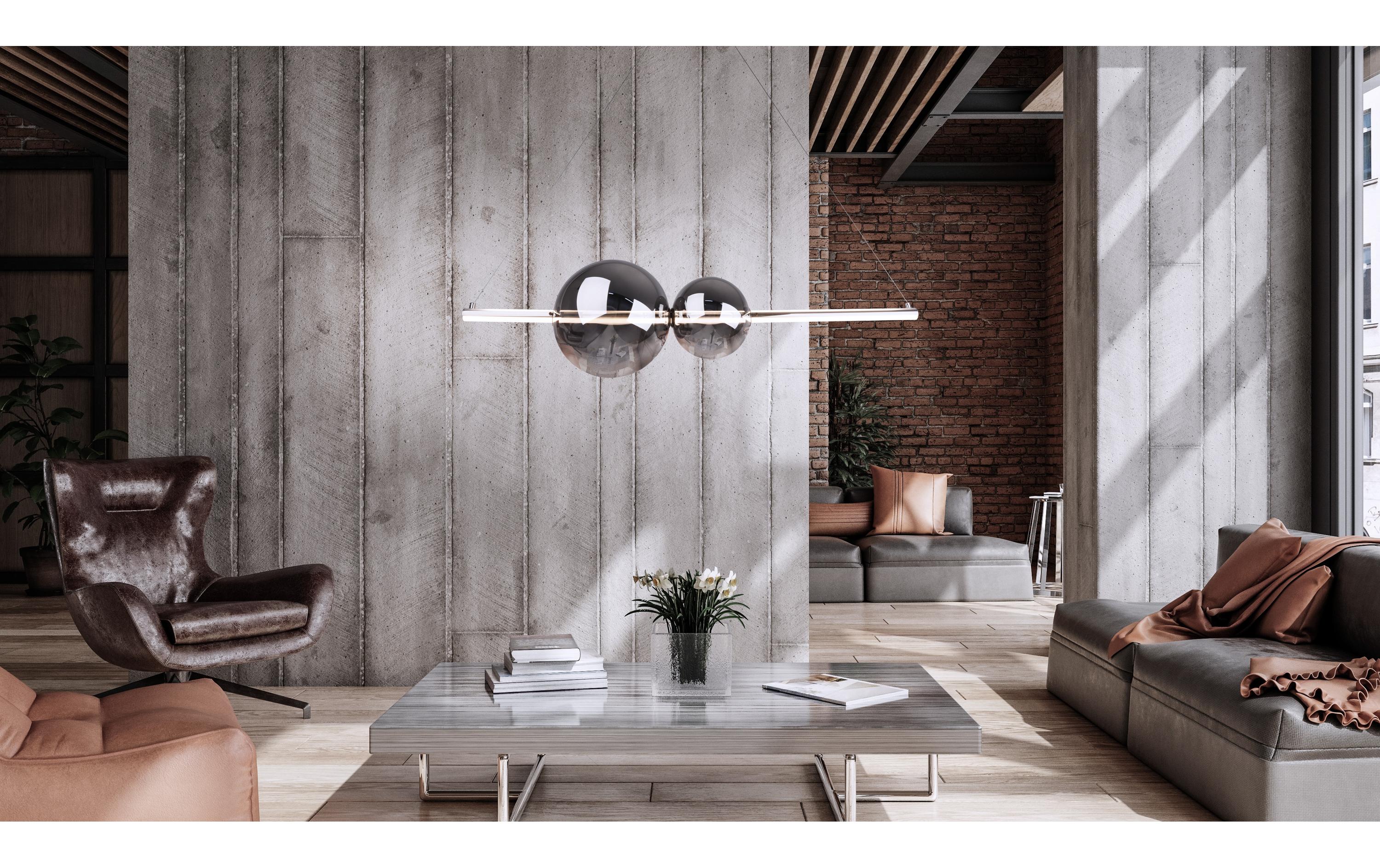 Näve Pendelleuchte LED «NOVA» Chrom 100 cm