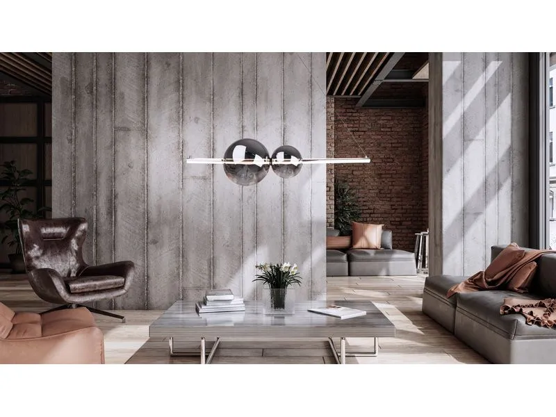 Näve Pendelleuchte LED «NOVA» Chrom 100 cm Näve Pendelleuchte LED «NOVA» Chrom 100 cm