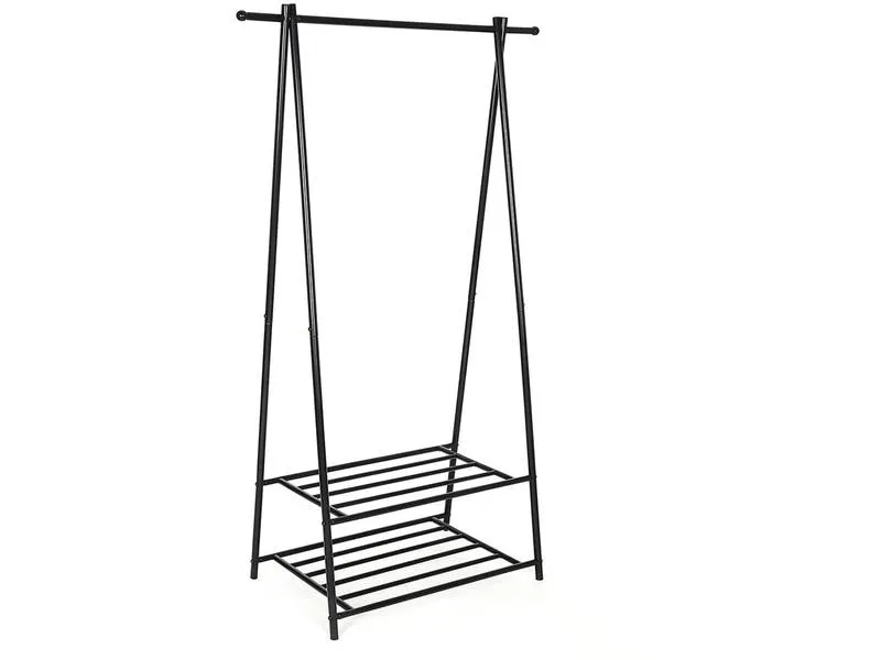 Songmics Garderobenständer 87.5 x 155 cm, Schwarz