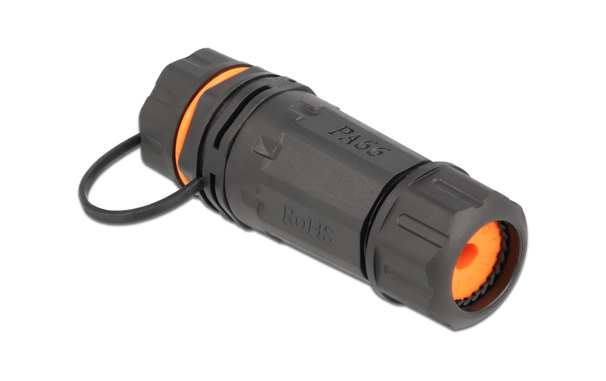 Delock Kupplung RJ-45, Cat.6A, Orange, wasserfest, 1 Stück Delock Kupplung RJ-45, Cat.6A, Orange, wasserfest, 1 Stück