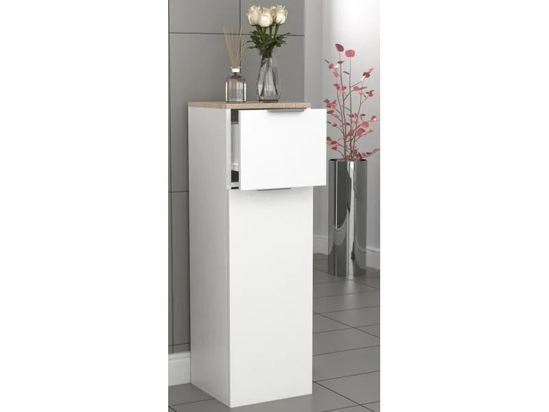 VCM Badezimmerregal Donali 30 x 95 cm, Braun/Weiss VCM Badezimmerregal Donali 30 x 95 cm, Braun/Weiss