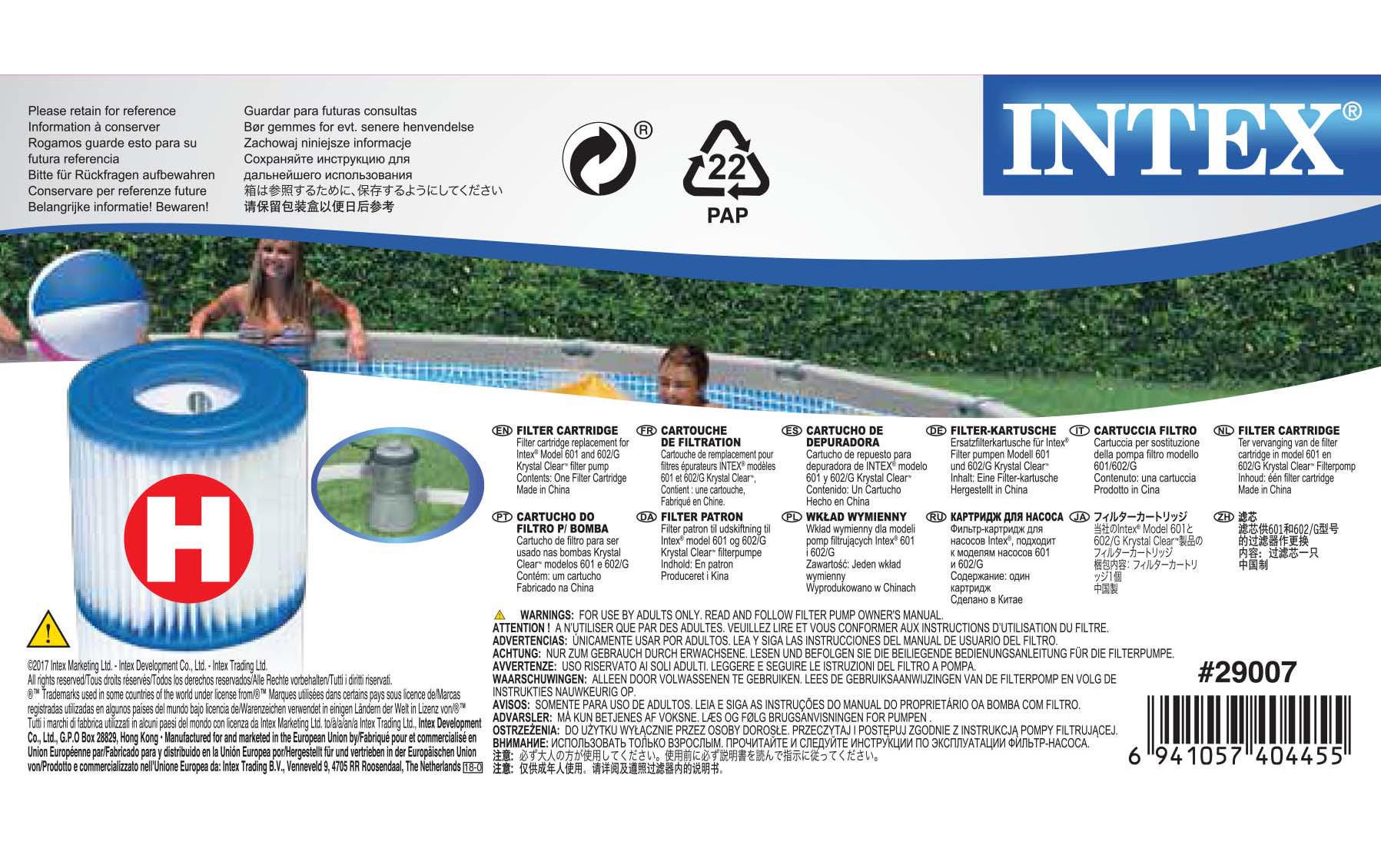 Intex Pool-Filterkartusche Typ H