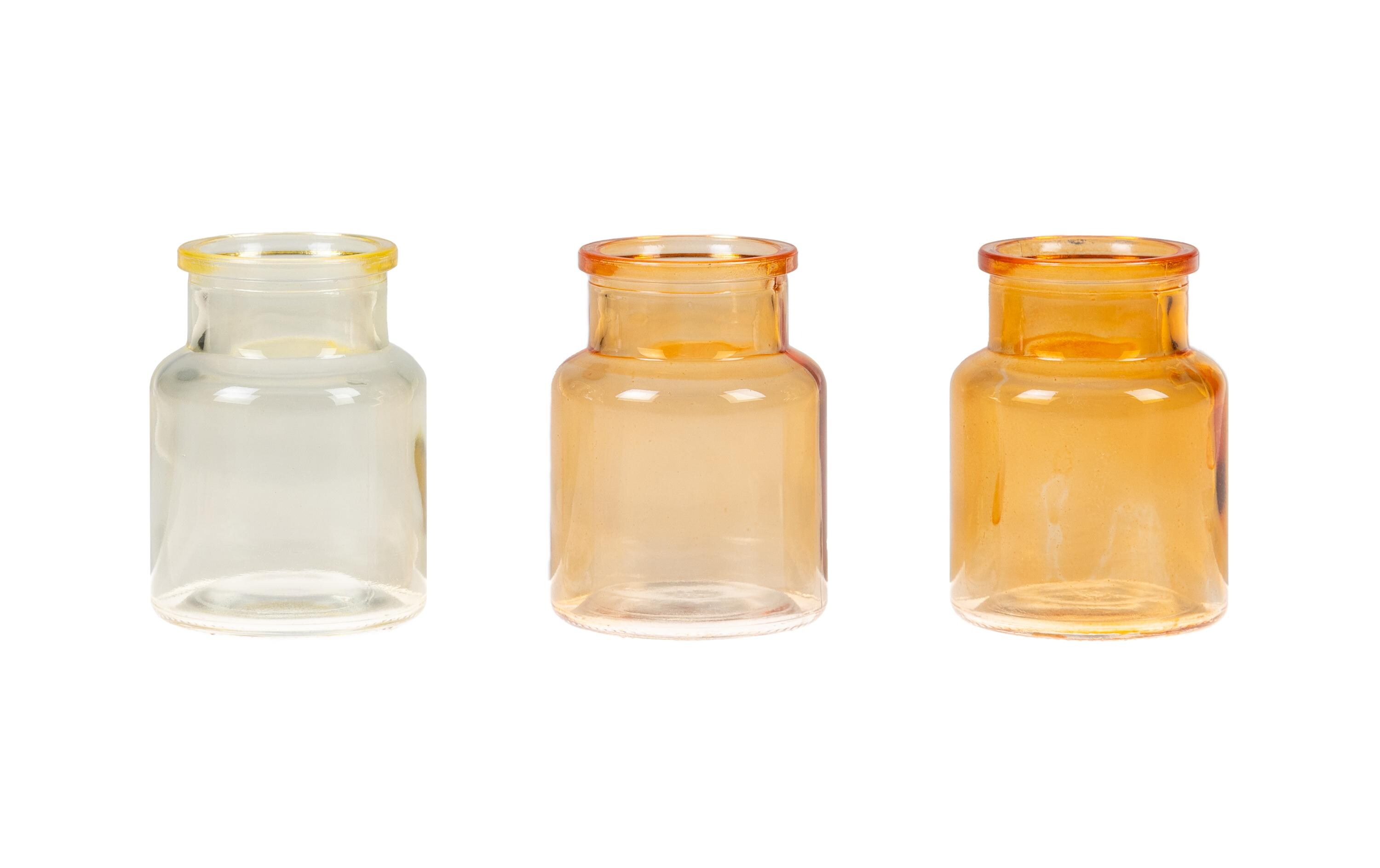 CHALET Vasen-Set S 3 Stück, 7.5 cm, Gelb