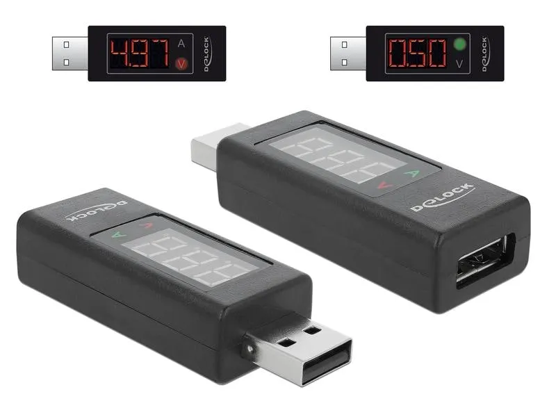 Delock Strommessadapter Volt Ampere USB-A Stecker - USB-A Buchse
