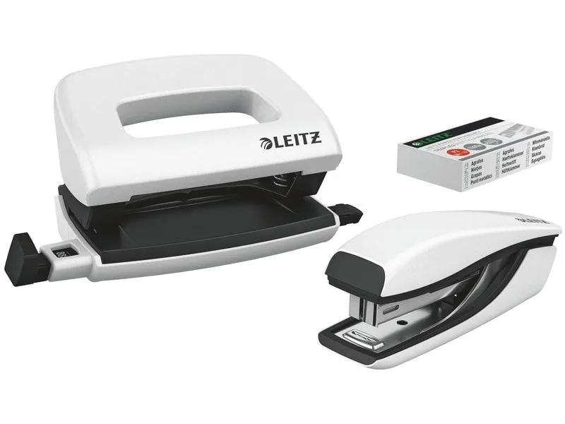 Leitz Set NeXXt WOW Mini-Locher und Mini-Heftgerät Perlweiss
