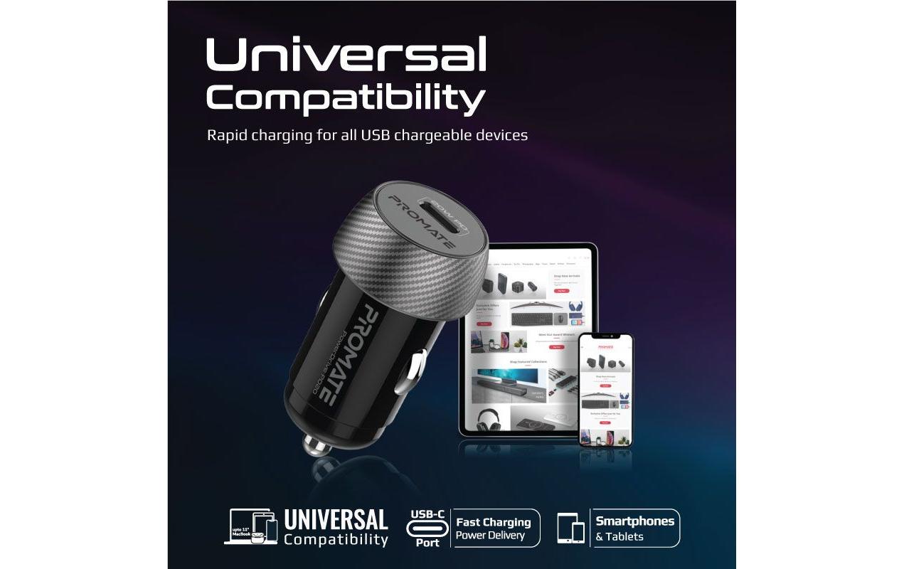Promate Autoladegerät ProMate PowerDrive-PD20, Mini Car Charger
