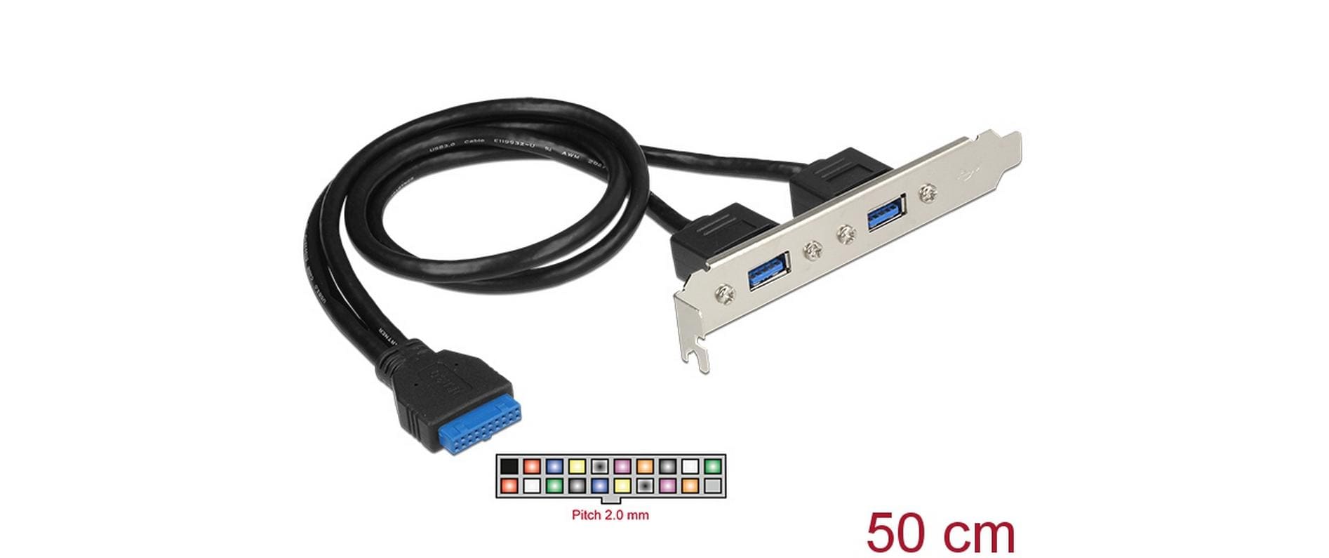Delock Slotblech 1x19Pin, 2xUSB-A Delock Slotblech 1x19Pin, 2xUSB-A