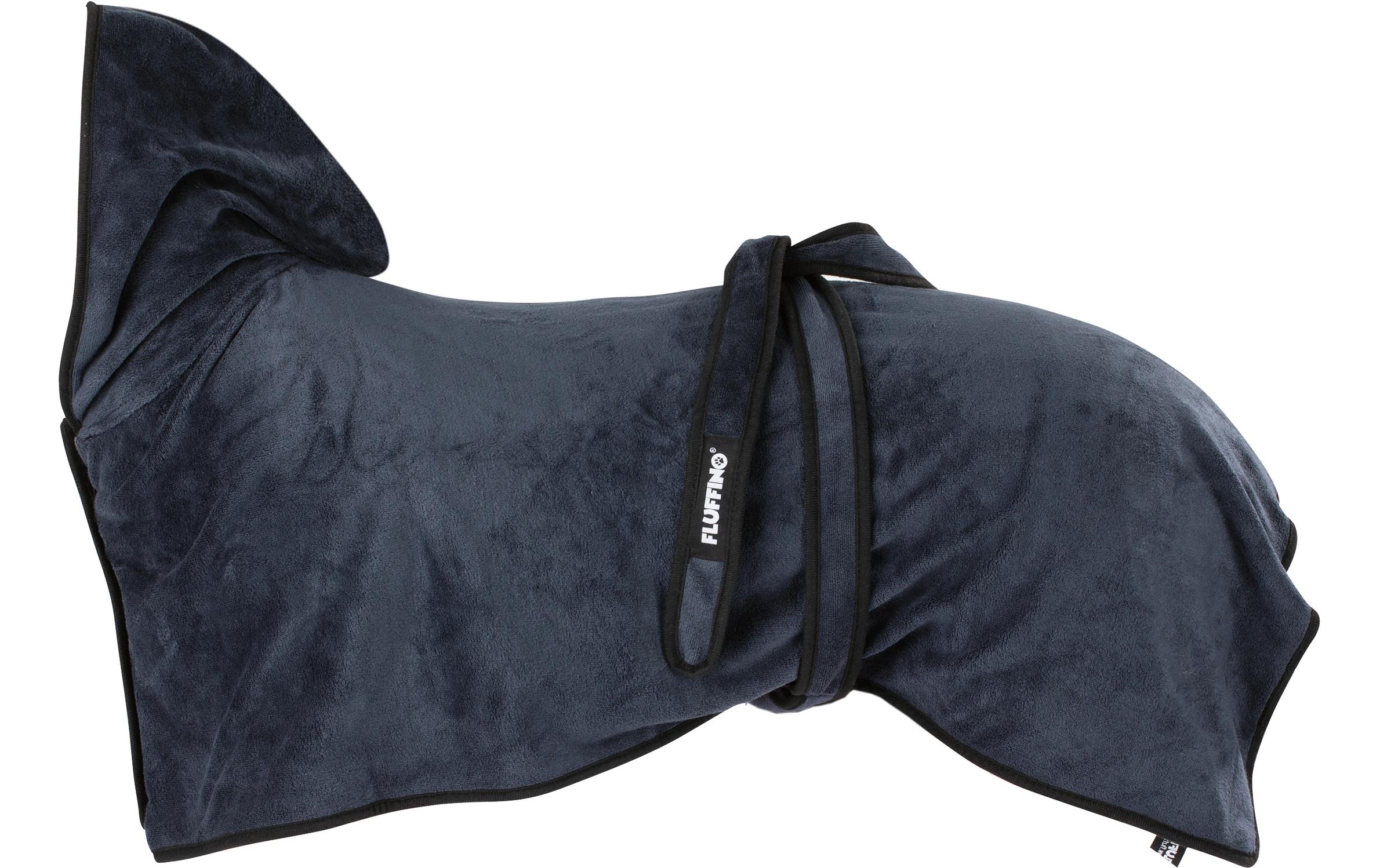 Fluffino Bademantel Beige / Blau, S