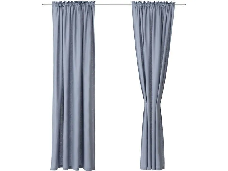 Urbanara Vorhang Solana, Graublau, 140 x 320 cm,