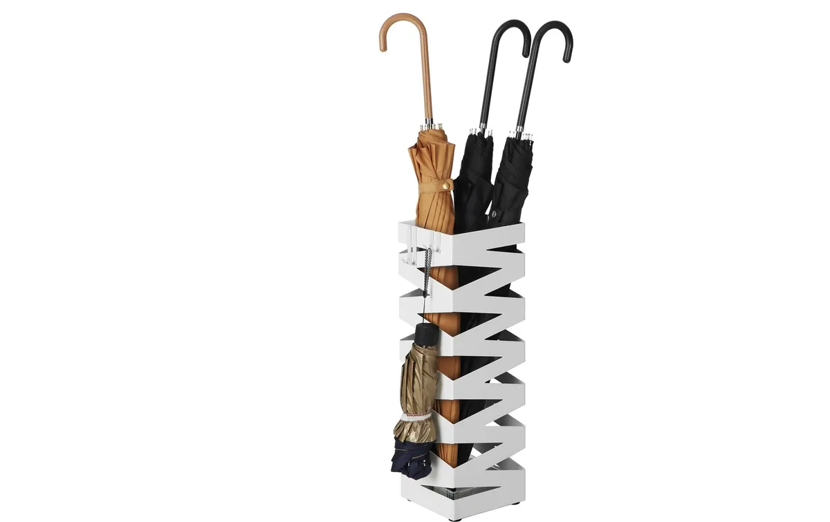 Songmics Schirmständer mit Zick-Zack Muster 49 cm, Weiss Songmics Schirmständer mit Zick-Zack Muster 49 cm, Weiss