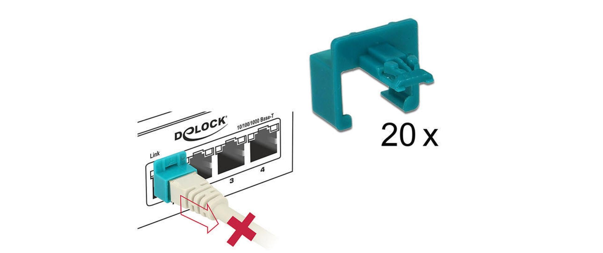 Delock Clip RJ45 Kabel Portverriegelung 20 Stück Delock Clip RJ45 Kabel Portverriegelung 20 Stück