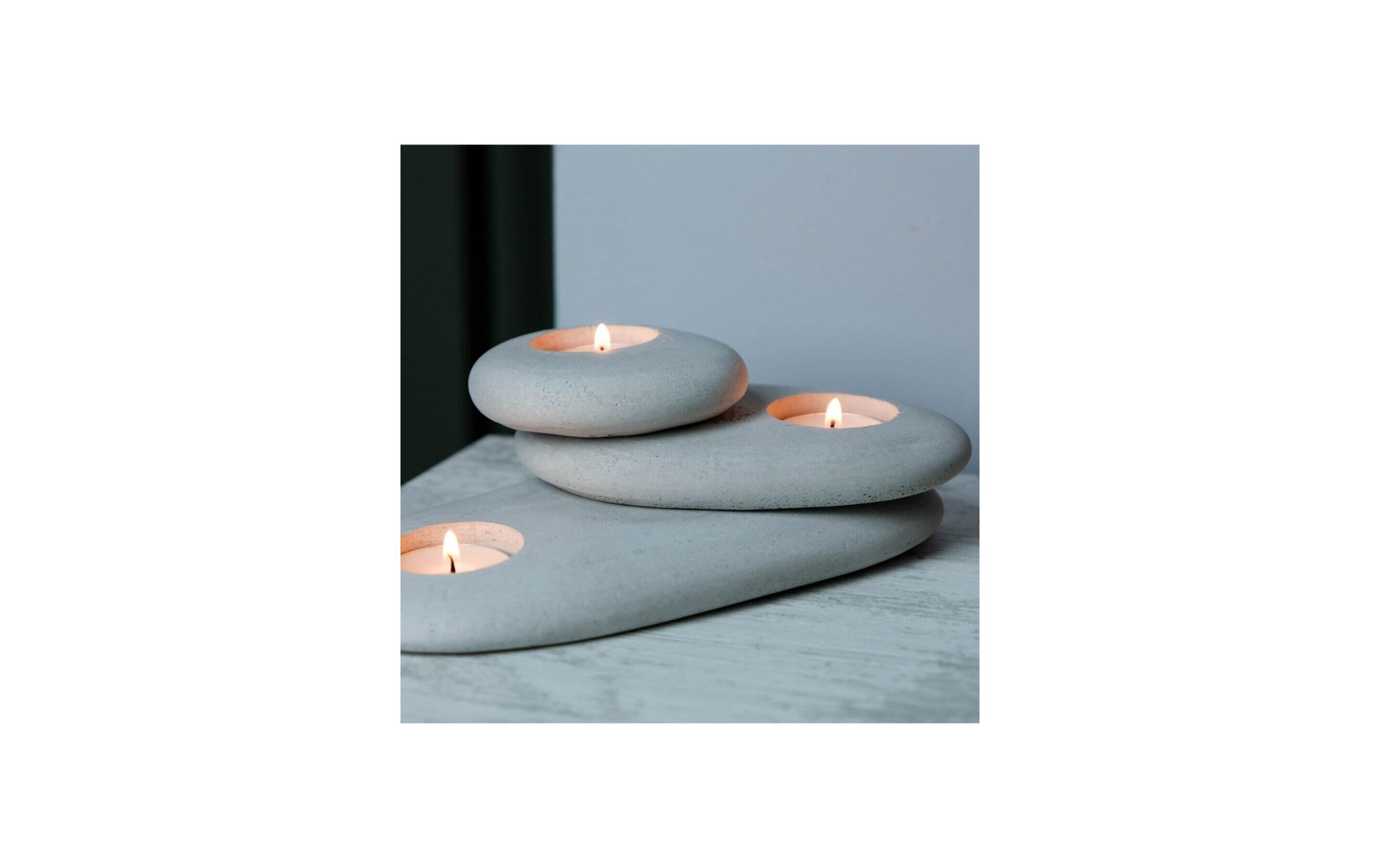 Wallxpert Kerzenständer 3er Set, Grau