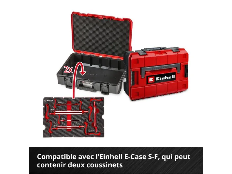 Einhell Einleger E-Case T-Griff, 9-teilig, Chrom-Vanadium-Stahl