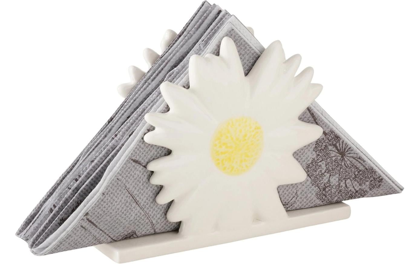 Boltze Serviettenhalter Daisy, Gelb / Weiss