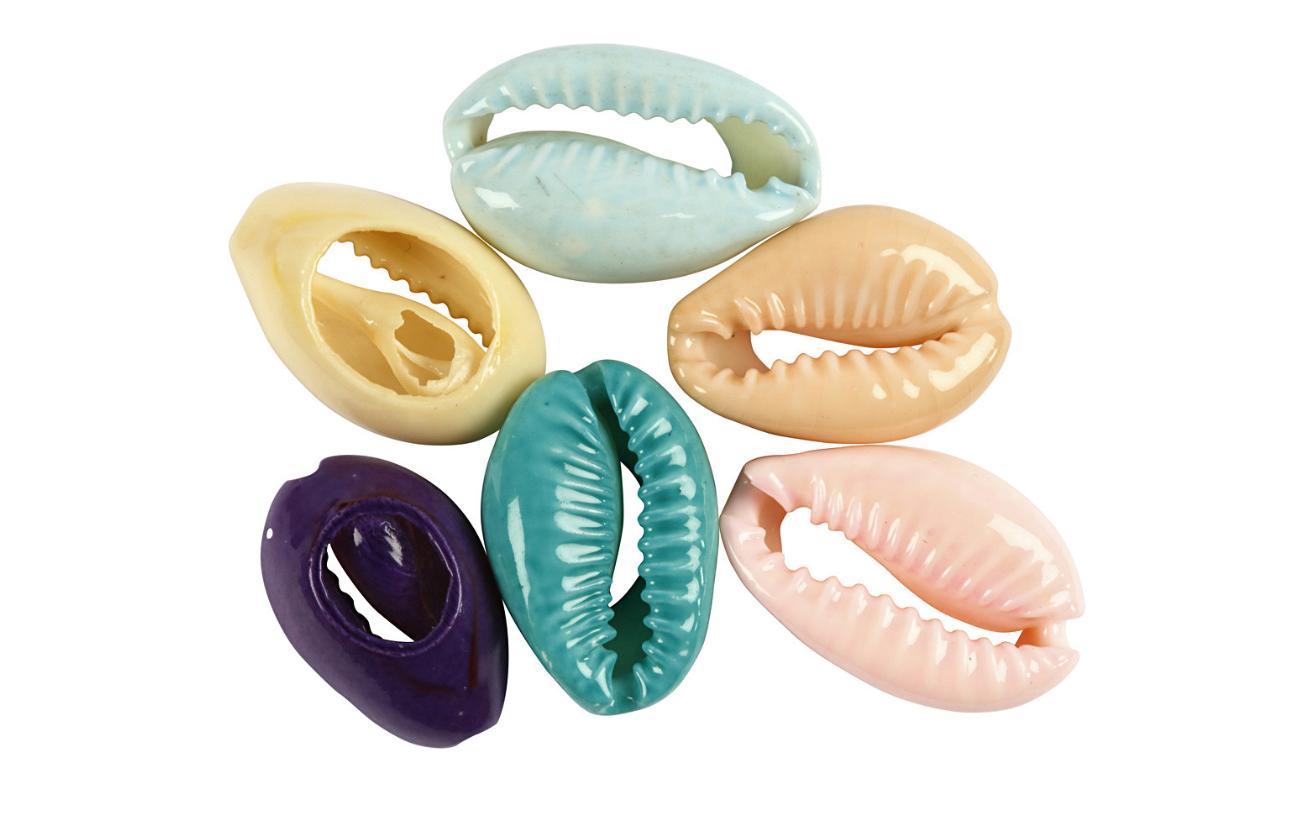 Creativ Company Perlen Muscheln, 20 mm, bunt, 6 Stk. Creativ Company Perlen Muscheln, 20 mm, bunt, 6 Stk.