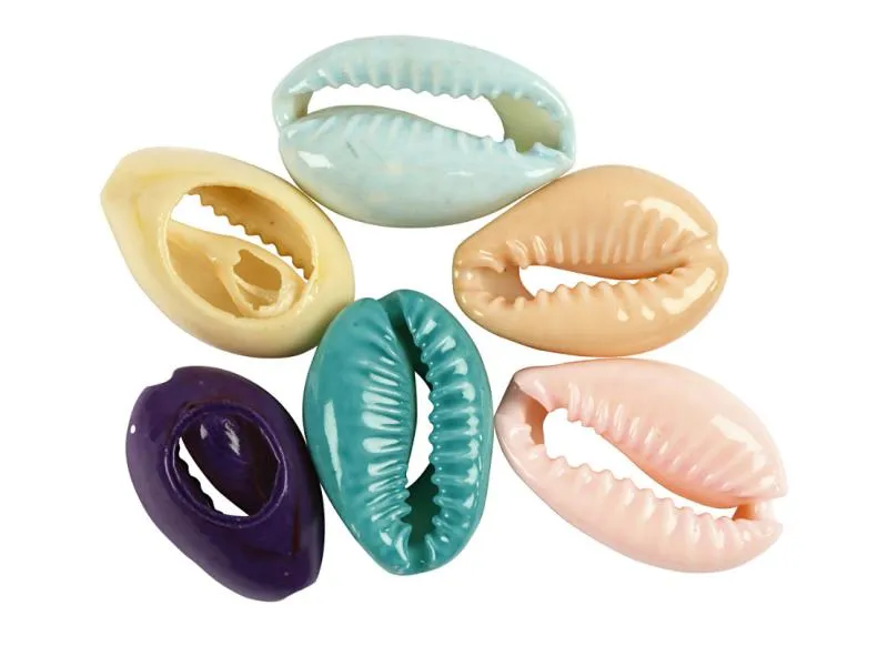 Creativ Company Perlen Muscheln, 20 mm, bunt, 6 Stk. Creativ Company Perlen Muscheln, 20 mm, bunt, 6 Stk.