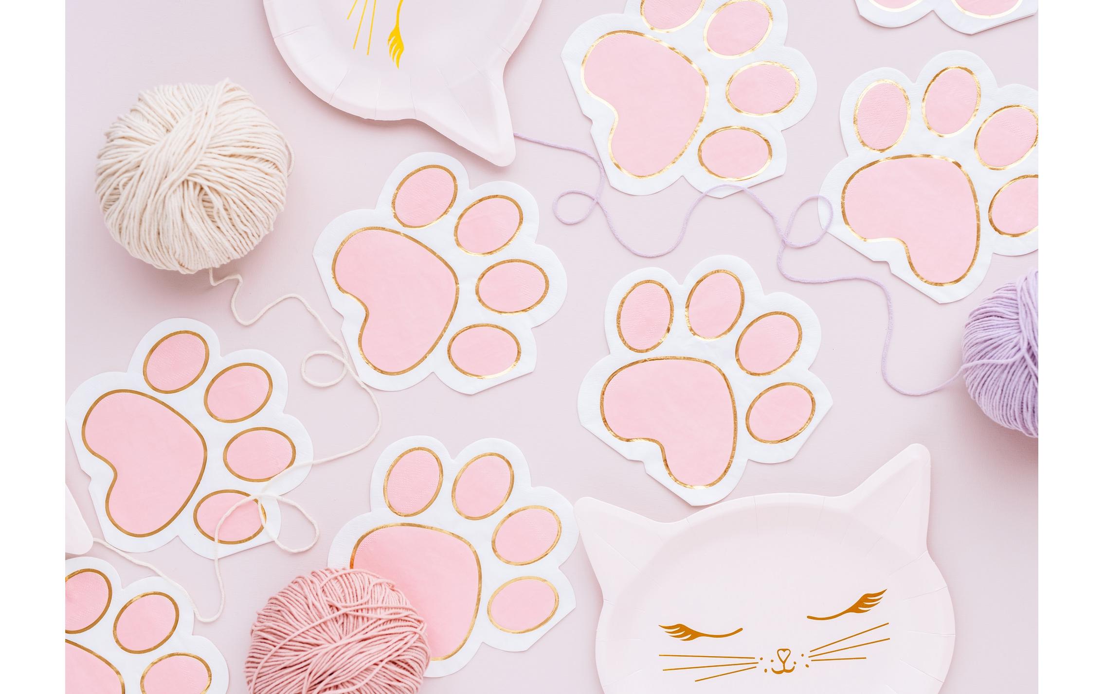 Partydeco Papierservietten Pfoten, 15.5 x 14.5 cm, 12 Stück