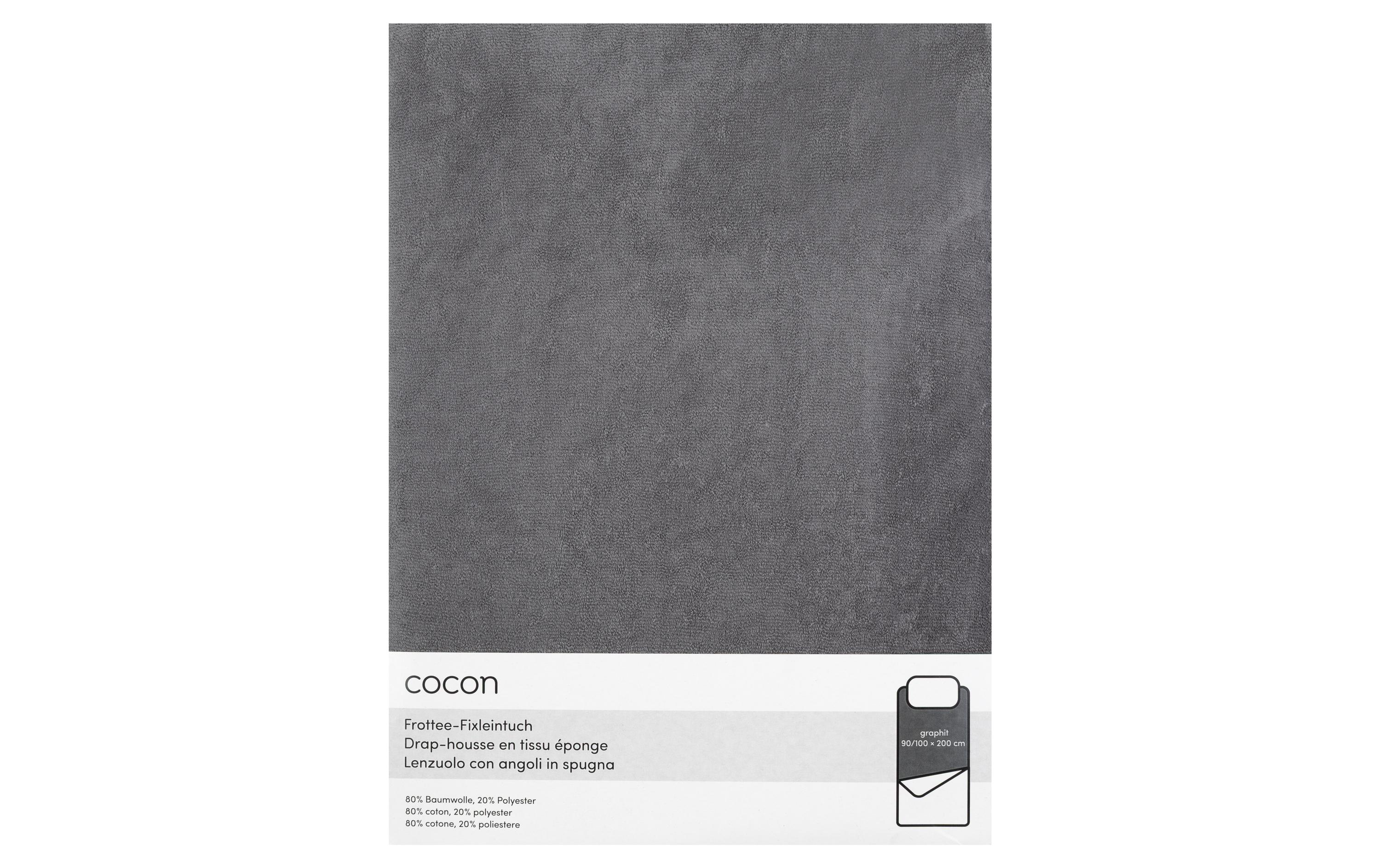 COCON Fixleintuch 90-100 x 200 cm, Graphit