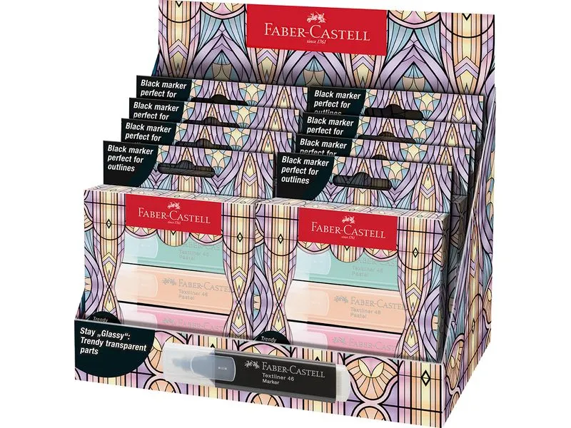 Faber-Castell Textmarker Glassy Pastell 4er Etuis farbig, assortiert Faber-Castell Textmarker Glassy Pastell 4er Etuis farbig, assortiert