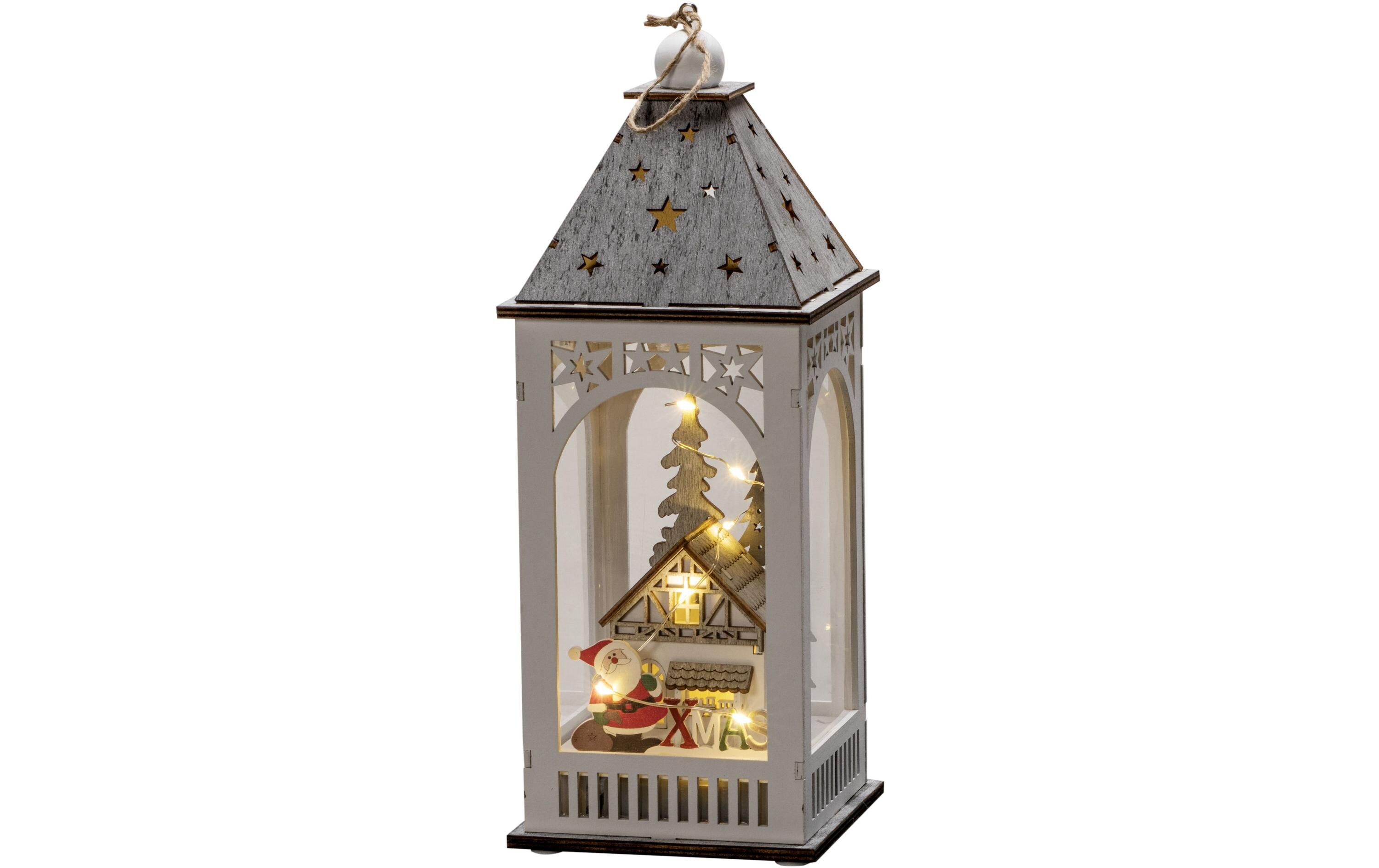Konstsmide LED Holzlaterne Haus, 11 x 11 x 29 cm, Weiss Konstsmide LED Holzlaterne Haus, 11 x 11 x 29 cm, Weiss