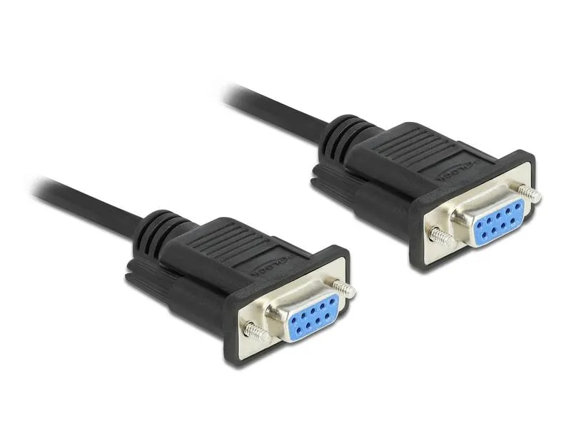 Delock Anschlusskabel Nullmodem RS-232 D-Sub 9 f-f 0.5 m