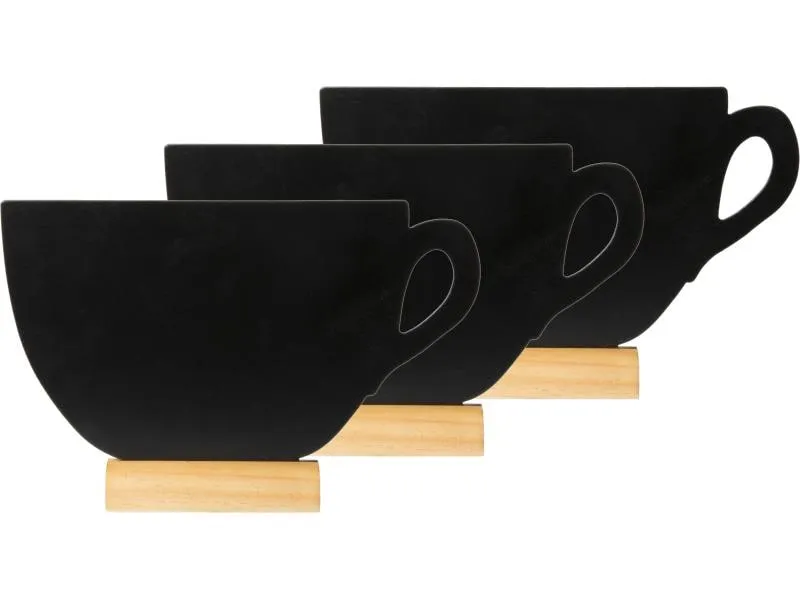 Securit Tischkreidetafel Silhouette Cup Hellbraun/Schwarz Securit Tischkreidetafel Silhouette Cup Hellbraun/Schwarz