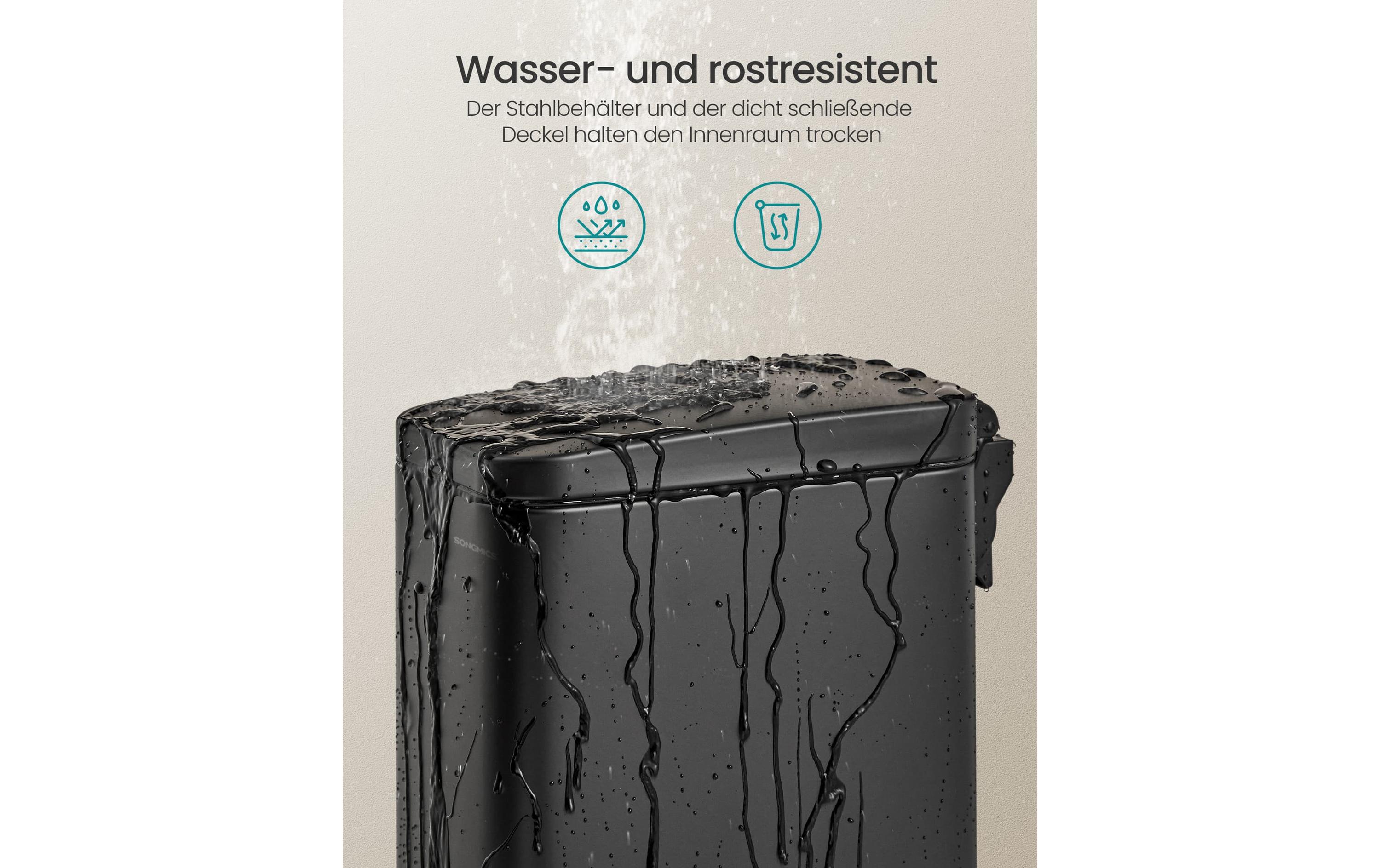 Songmics Kosmetikeimer 5 l, Schwarz