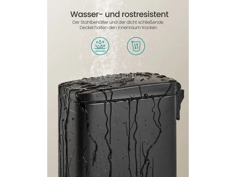 Songmics Kosmetikeimer 5 l, Schwarz