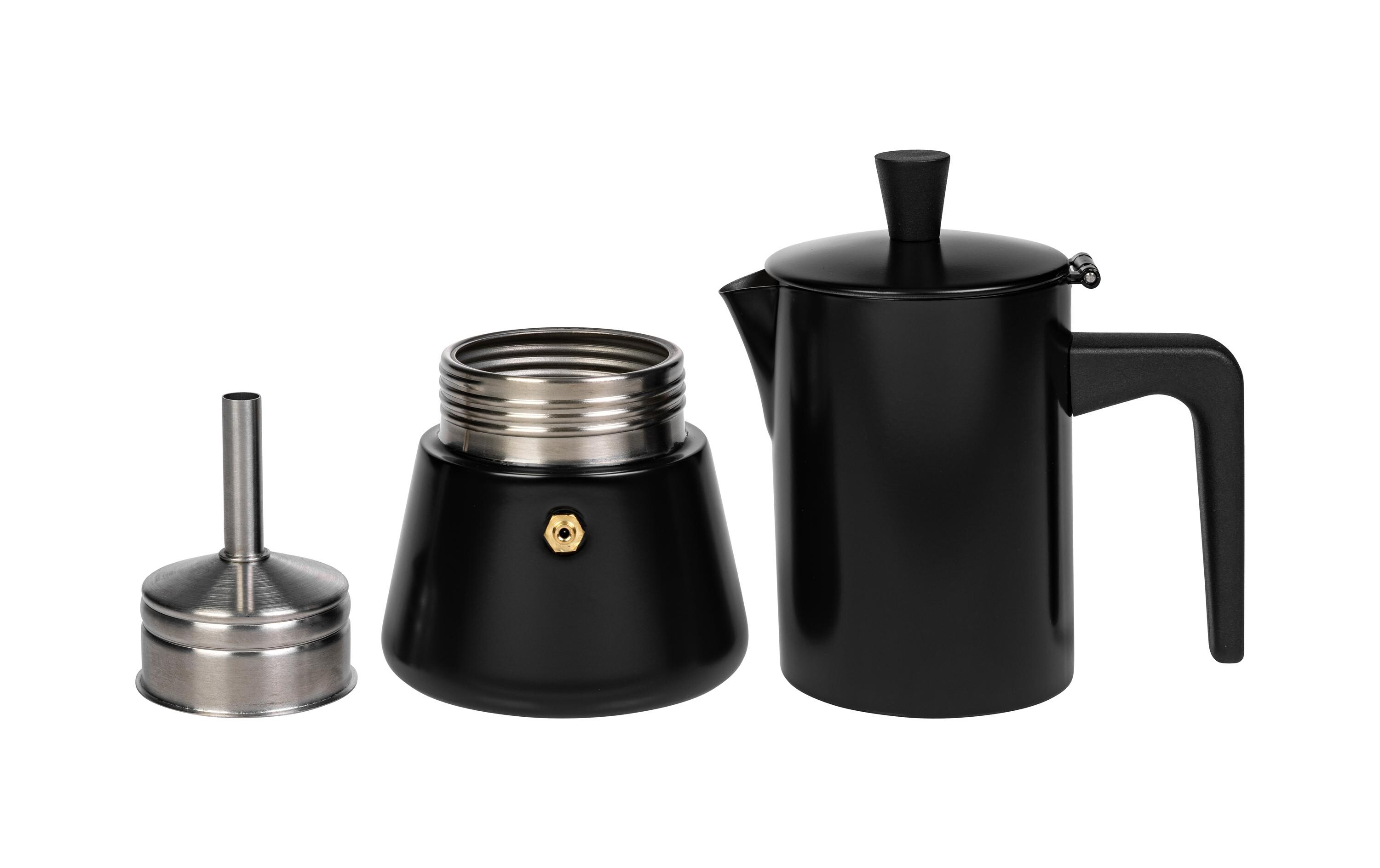 FURBER Espressokocher Chicchi 4 Tassen, Schwarz